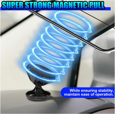 KPFILEH 360 Magnetic Car Dashboard Phone Holder, Adjustable Automotive Cellphone Mount, Universal Stable Anti-Slip