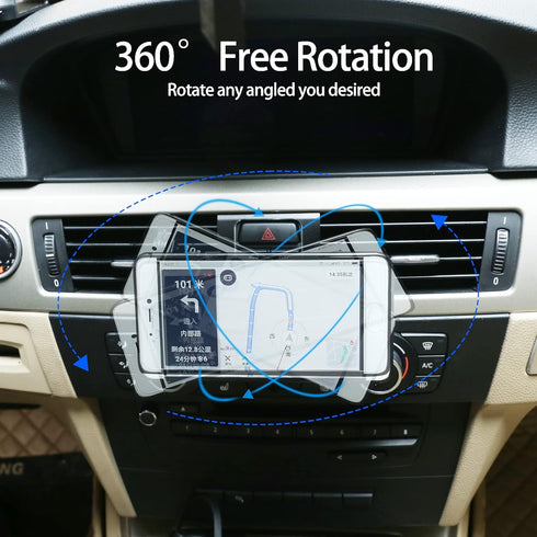 LLKUANG 360-Degree Rotary Mobile Phone Holder for BMW 3 Series E90 E91 E92 E93 2005-2012 (Aluminium Alloy)