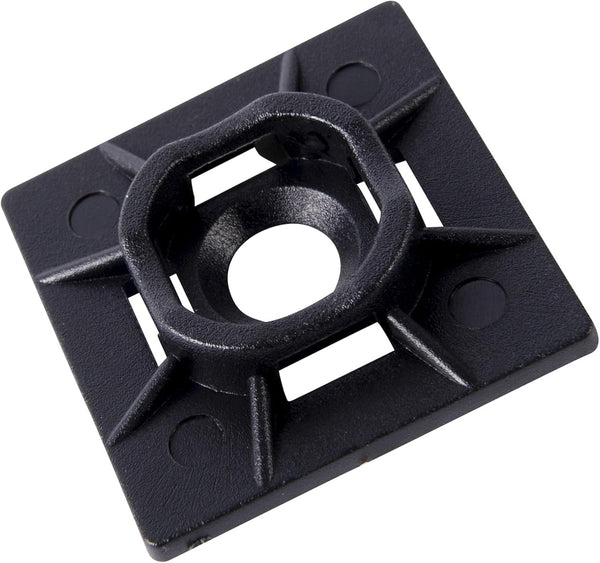 Gardner Bender MB-20UVB Cable Tie Mounting Base, 1 Inch x 1 Inch, 100 Pk., UV Resistant Black