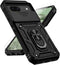 Google Pixel 8A Case with Magnetic Ring Holder, Kickstand, HD Screen Protector, Military Grade 16ft Drop Tested, Black