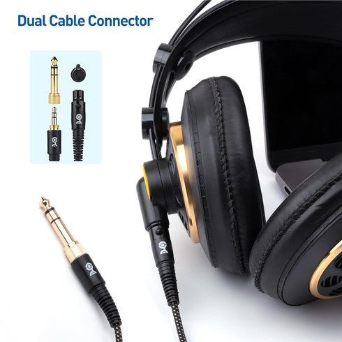 Premium Braided 3.5mm to Mini XLR Headphone Cable 4 ft, Compatible with Beyerdynamic DT 1770 Pro, DT 1990 Pro, AKG