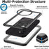 WIFORT Magnetic Waterproof Case for iPhone 12 - Certified Water Proof & Military Protection with Built-in Screen