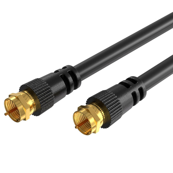 Cables Direct Online 6FT Black Coaxial Cable RG6 Male F Type Extension Wire for Indoor/Outdoor Satellite Dish TV
