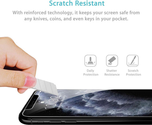 TANTEK 3-Pack Tempered Glass Screen Protector for iPhone 11 Pro Max & Xs Max, 6.5-Inch, Ultra Clear Film