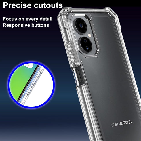 Celero 3 5G Phone Case - Ailiber with Screen Protector, 2 Layer Shockproof Protection - Heavy Duty Rugged Clear