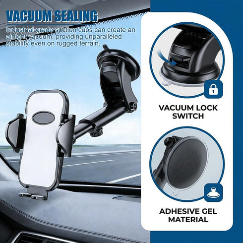 Ywdiml 360 Car Phone Holders, Adjustable Suction & Clip Vehicle Dashboard Windshield Air Vent Cell Phone Mounted