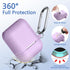 Lerobo for AirPods Case 1st/2nd Generation Case Cover,Soft Silicone Full Protective Case with Cleaner Kit and Magnetic Anti-Lost Cord,for Airpods Case with Keychain Front LED Visible, Lavender