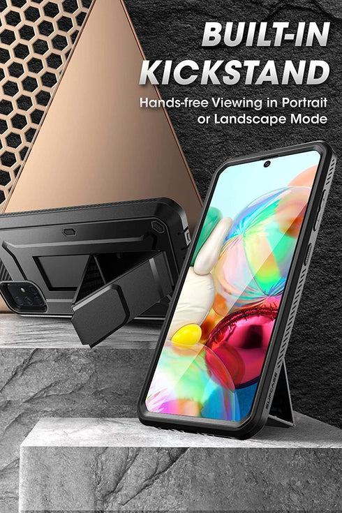 SUPCASE Unicorn Beetle Pro Case for Samsung Galaxy A71, Full-Body Heavy Duty Rugged, Black with Screen Protector