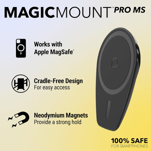 Scosche MPMSWDV Magnetic Phone Holder for Car, iPhone MagSafe Car Mount for Dashboard/Windshield/Vent