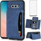 Asuwish Wallet Case for Samsung Galaxy S10e - PU Leather, Tempered Glass Protector, Credit Card Holder, Rugged Stand,