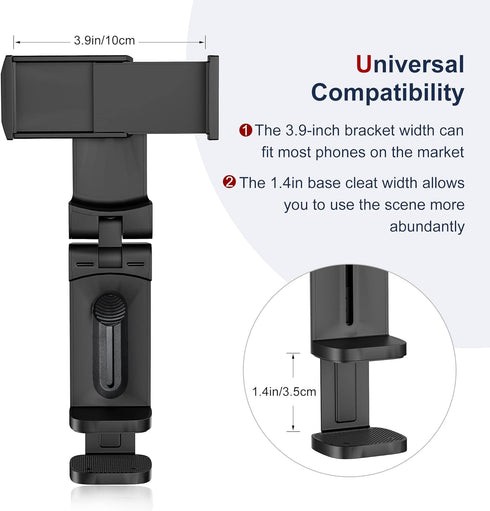 (2 Pack) Universal Airplane Travel Phone Holder, Multi-Directional 360 Degree Rotation Mount for Desk, Travel