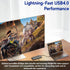 LINKUP 6ft USB 4.0 240W Type-C Thunderbolt 4 Cable, 40Gbps Super-Fast Data Charging, 8K@60hz Video, Durable Sleeved,