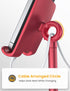 LISEN Cell Phone Stand, Angle Height Adjustable Stable Holder for Desk, Sturdy Aluminum Metal Phone Holder - Red