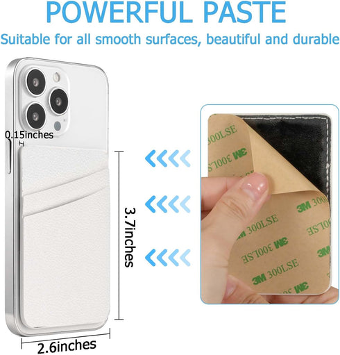 Leather Phone Card Holder, Stick Back Phone Wallet Sticker, Stylish Phone Case Credit Card Holder for iPhone, Samsung,