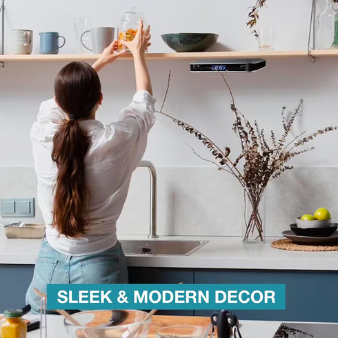 iLive Under The Counter Wireless Stereo Bluetooth Speaker with Digital Alarm Clock, Kitchen Timer, Dual HD Speakers