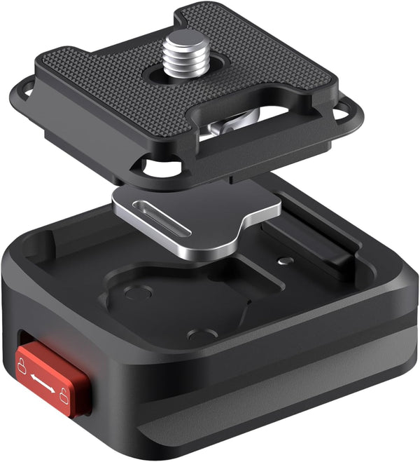 FREEWELL Tripod Quick Release Clamp for Fast Camera Mounting, Aluminum Build with 1/4"-20