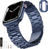 SUNFWR Stainless Steel Watch Band, Dark Blue 42mm/44mm for Apple Watch Series 9/8/7/6/5/4/3/2/1/SE, Adjustable