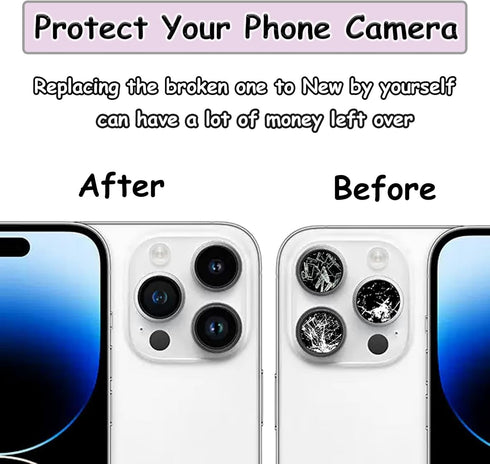 14 Pro Back Rear Camera Lens Glass Replacement for iPhone 14 Pro and iPhone 14 Pro Max with Pre-Installed Adhesive and