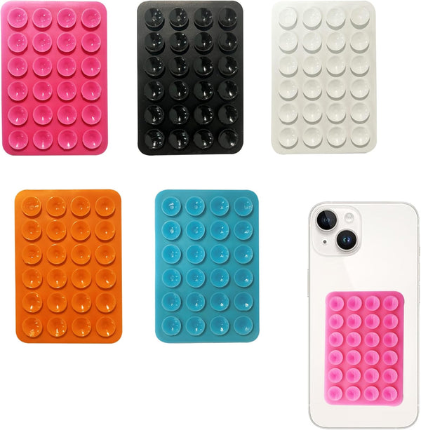 5-Colors Silicone Suction Cups for Phone Case, Self-Adhesive Mount for Hands Free Mobile Accessory - Compatible with