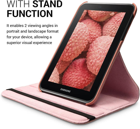 kwmobile Rotating Case for Samsung Galaxy Tab 2 7.0 P3110 / P3100, PU Leather Cover with Stand - Rose Gold