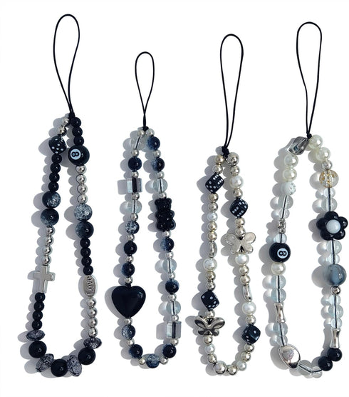 Cute Beaded Phone Charms, Aesthetic Lanyard Wrist Strap Keychain for Women