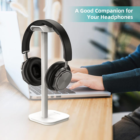 Heavy Base Headphone Stand for Gaming Headsets, Compatible with AirPods Max, Pro, Sony, Beats, Bose, Razer (White)
