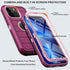 for iPhone 13 Pro Case with Belt Clip Holster & Kickstand,Built-in Screen Protector,Heavy Duty Shockproof Drop Protection Military Grade Full Body Rugged Phone Cover (6.1 Inch) (Burgundy)