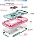 Case for iPhone 14, Shockproof Impact Resistant with Slide Lens Protective Cover, 6.1 inch (Pink Green)