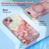 Btscase iPhone 15 Plus Case (6.7", 2023) - Rose Gold Marble Pattern, 3-in-1 Heavy Duty Shockproof Cover for Women &