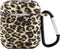 Seadream Silicone Leopard Pattern Protective Cover Case, Metal Keychain Compatible with Apple AirPods