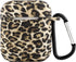 Seadream Silicone Leopard Pattern Protective Cover Case, Metal Keychain Compatible with Apple AirPods