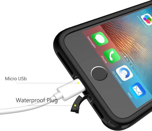 for iPhone 8 Plus & 7 Plus Waterproof Case - Underwater Snowproof Dirtproof Shockproof Cover (Black/Gray)