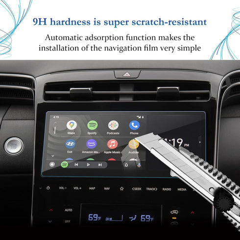 SKTU Screen Protector for 2022 2023 2024 Hyundai Tucson - Anti Scratch Tempered Glass for Navigation