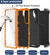 Samsung Galaxy S23 Case - Heavy Duty Rugged Protection, Belt Clip Holster, 2X Screen Protector, Shockproof, Dust-Proof