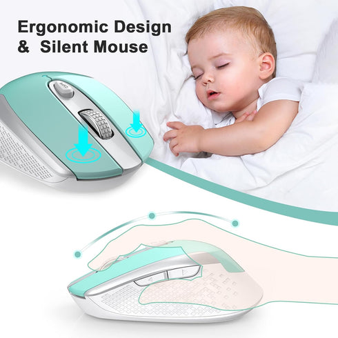RaceGT Wireless Mouse, Ergonomic Optical Mouse for Laptop, 2.4G Portable Silent Mouse, Plug & Play for Desktop,