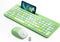 XISOGUU Retro Wireless Keyboard and Mouse Combo, Full-Size USB Keyboard with Round Keycaps,