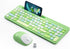 XISOGUU Retro Wireless Keyboard and Mouse Combo, Full-Size USB Keyboard with Round Keycaps,