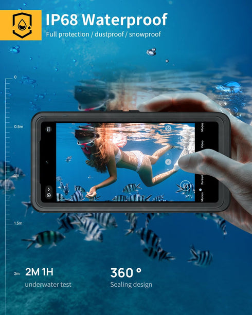 Lanhiem Pixel 8 Case, IP68 Waterproof Dustproof Case with Built-in Screen Protector for Google Pixel 8 6.2 Inch, Rugged