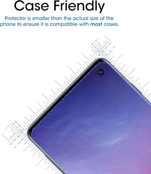 amFilm Ultra Screen Protector for Galaxy S10, UV Gel Application, Tempered Glass, 2 Pack