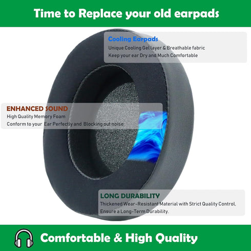 Cooling Replacement Earpads Cushions with Cooling Gel Layer, Compatible with Razer Kraken 7.1 V2/Pro V2/V2 Headset