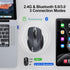 TECKNET Wireless Mouse (BT5.0/3.0 & 2.4G) Rechargeable 4800 DPI Silent Mouse 8 Buttons Bluetooth Mouse, USB A Mouse Wide Compatibility - Grey