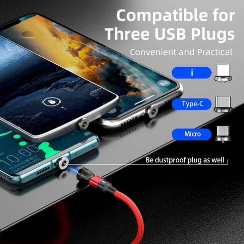 Bojianxin 540 Magnetic Charging Cable 7-Pack (1.6ft/3.3ft/6.6ft/10ft) - 3 in 1 USB Charger for Micro USB & Type C.
