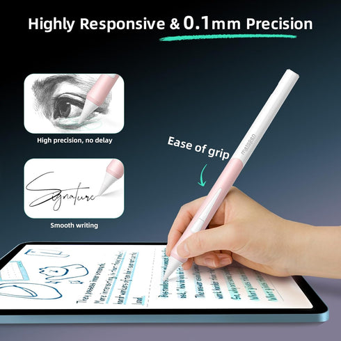 metapen D1 iPad Pencil for iPad 10th/9th, Ergonomic Grip & App Control, Stylus Pen for iPad Air, Pro, Replace for Apple