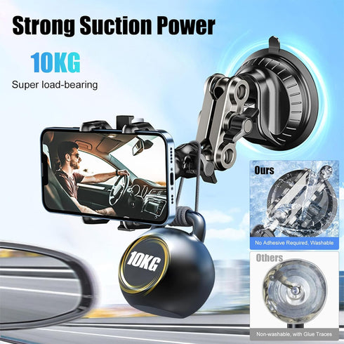 MIOLOE 360 Car Phone Mount Video Recording, Universal Rotating Arm Suction Cup Car Phone Holder Vlog Selfie Live