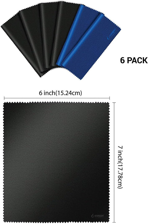 IBENZER MF01S-6P-A Microfiber Cleaning Cloths for Electronics Micro Fiber Camera Lens Cleaning Cloth, Glasses, Screens