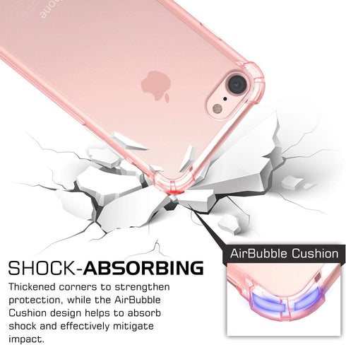 ORIbox Shockproof Case for iPhone SE 2022/2020, Compatible with iPhone 8/7, with 4 Corners Protection (Pink)
