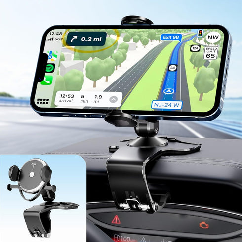 Tirmrin Dashboard Car Phone Holder, Universal 360 Rotation Dash Phone Mount for Car,