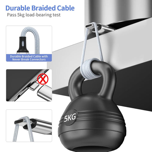 Multi Charging Cable, Multi 3 in 1 iPhone Charging Cable, Lightning/Type-C/Micro USB Universal Adapter 1.8M/6FT Long