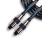SatelliteSale Digital Toslink SPDIF Audio Optical Fiber Cable, Universal Wire, 15 feet, Nylon Black/Silver Cord