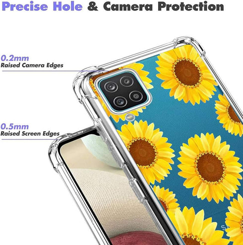 (3 Pack) Galaxy A12 5G Case - Shock-Absorption Anti-Scratch Crystal Clear Soft TPU Slim Bumper Protective Cover for